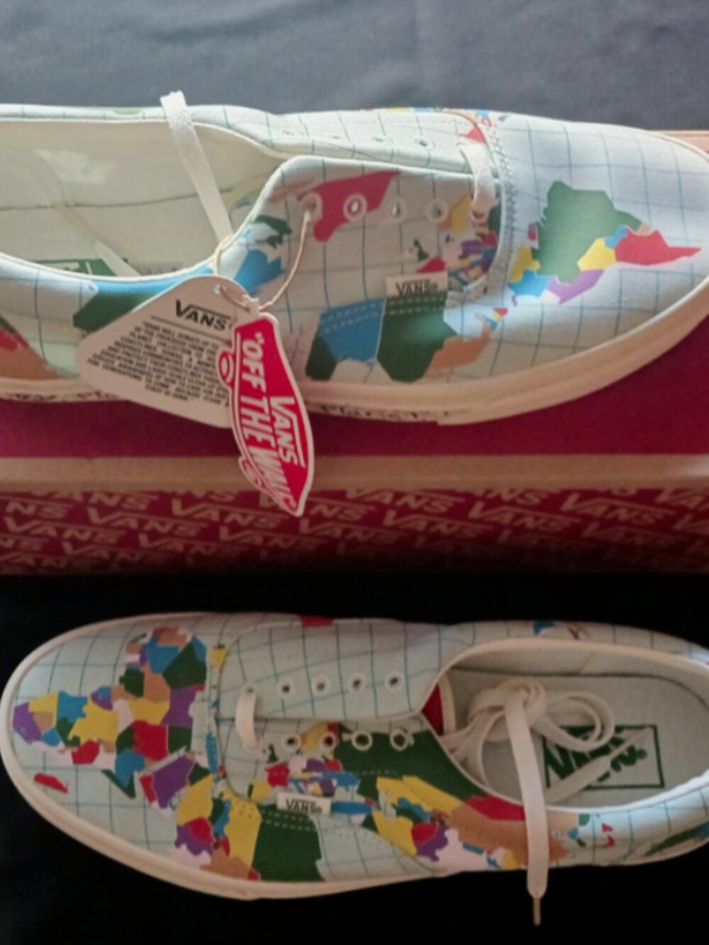 Vans Unisex Size US 11 - Sneakers Save Our Planet Multicolor - World Map